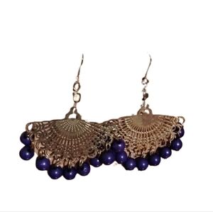 Beaded purple earrings